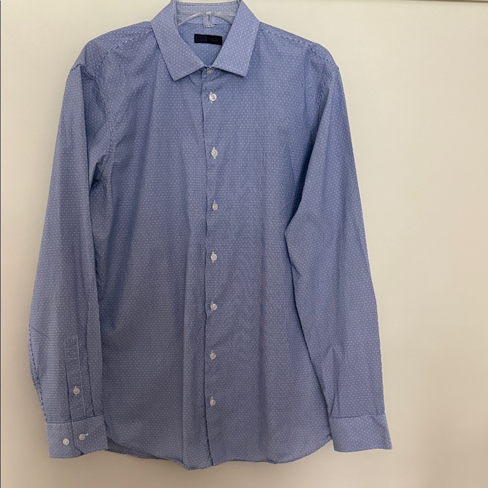 14TH and Union Light Blue Button Up Long Sleeve Shirt, size lg